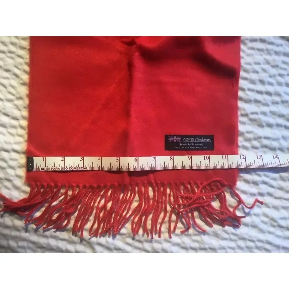 100% cashmere scarf from Scotland- Red- New - Free Shipping